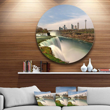 American Falls at Niagara Falls - Landscape Circle Metal Wall Decor